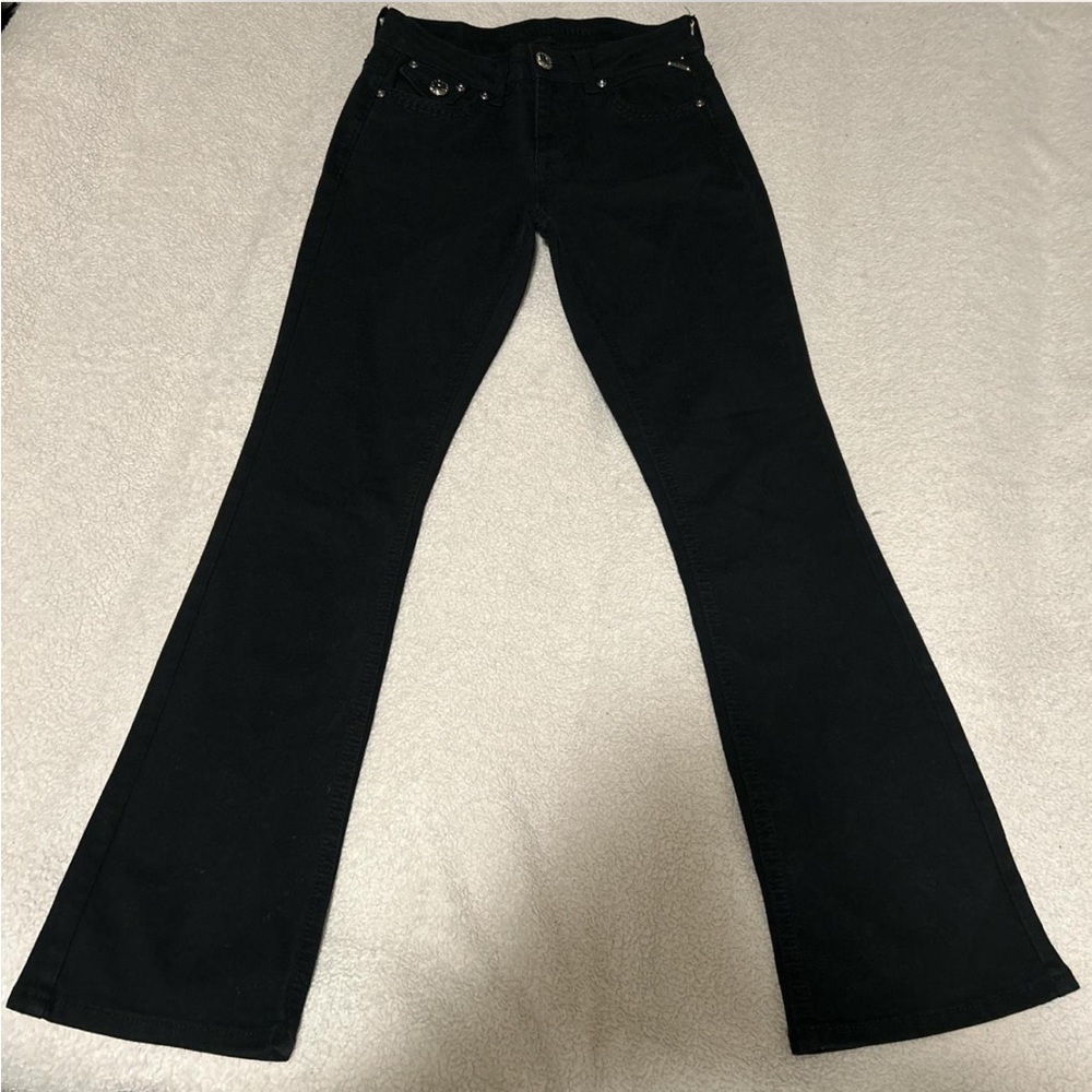 Black Flare Wide Leg Jeans with Classic Silhouette
